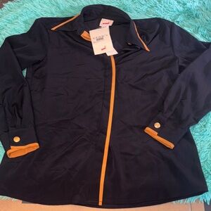 Mondi Dark Blue Blazer with Orange Accents